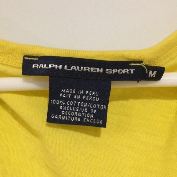 Ralph Lauren polo pony Sport yellowT-shirt szM - Picture 2 of 5